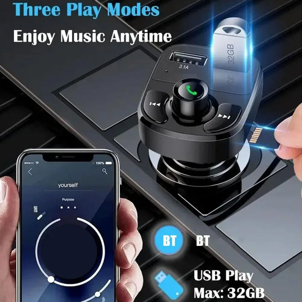 Transmițător FM Bluetooth 5.0 & Player MP3 pentru Mașină – Handsfree, Dual USB, Încărcător Rapid