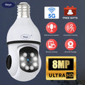 8MP 4K WiFi Home Light Bulb Camera Spotlight E27 Light Bulb Camera 360 degree Panoramic IP Camera Ai Motion Detection Security