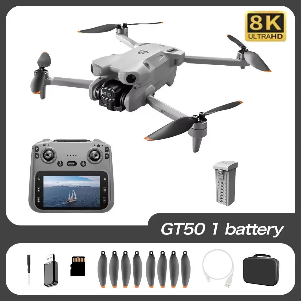 Dronă GPS 8K HD Camera GT50 PRO - WiFi 5G, Motor Brushless, Evitare Obstacole