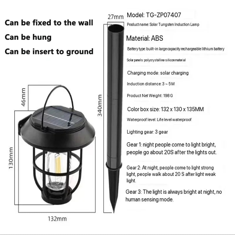 Solar Outdoor Light, Hanging Lantern Garden Lights, Landscape Lighting, Wall Lamp Decorative for Patio Pathway Walkway Driveway