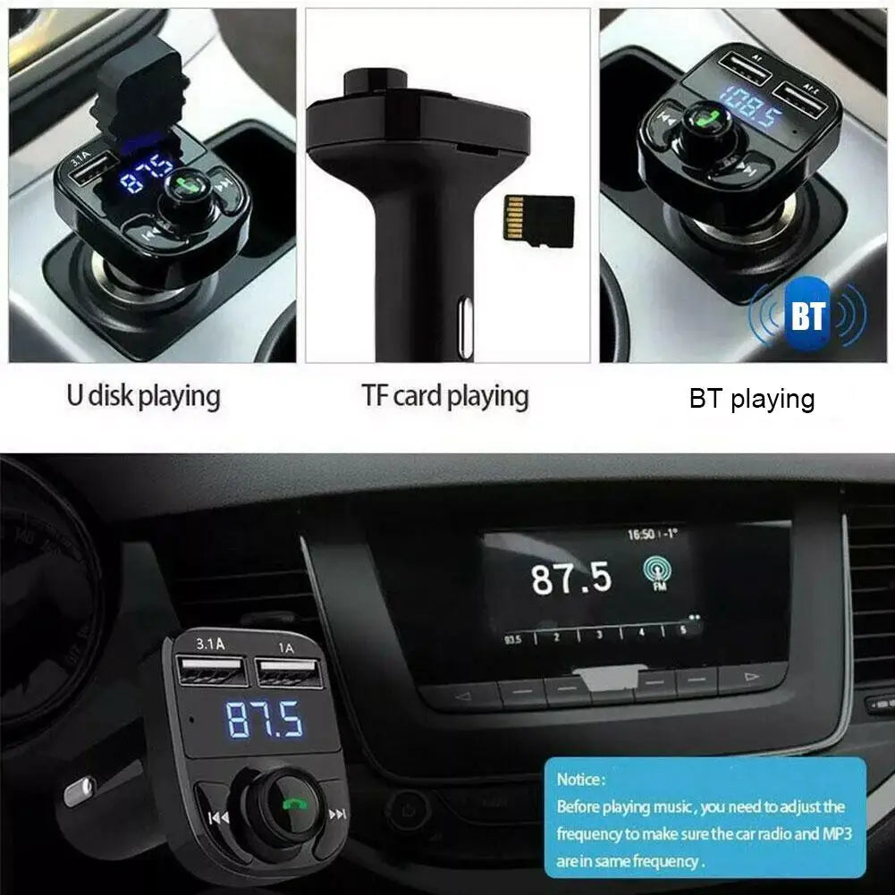 Transmițător FM Bluetooth 5.0 & Player MP3 pentru Mașină – Handsfree, Dual USB, Încărcător Rapid