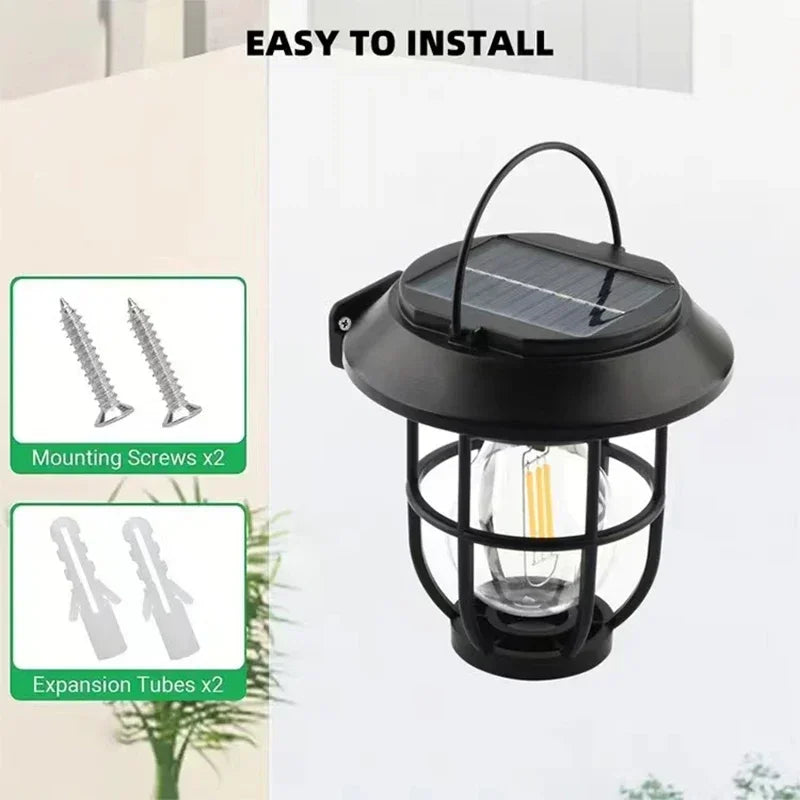 Solar Outdoor Light, Hanging Lantern Garden Lights, Landscape Lighting, Wall Lamp Decorative for Patio Pathway Walkway Driveway