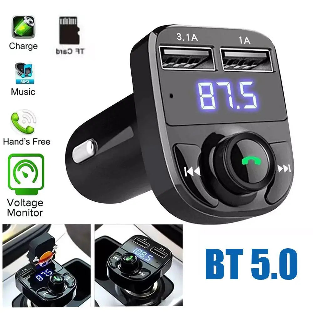 Transmițător FM Bluetooth 5.0 & Player MP3 pentru Mașină – Handsfree, Dual USB, Încărcător Rapid
