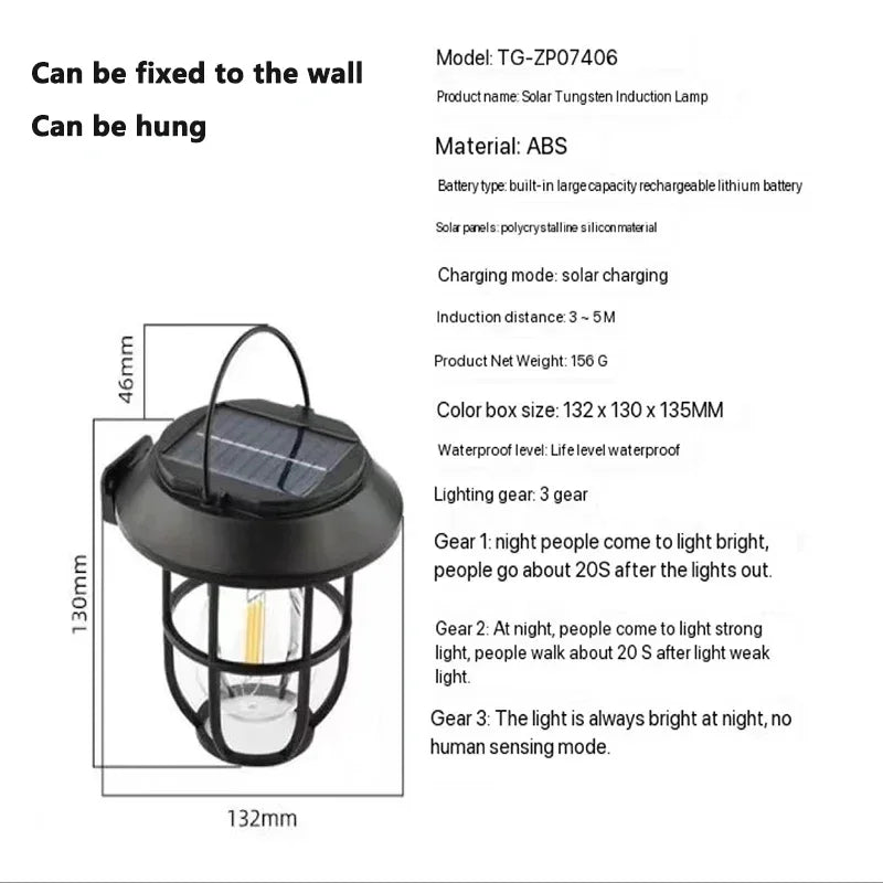Solar Outdoor Light, Hanging Lantern Garden Lights, Landscape Lighting, Wall Lamp Decorative for Patio Pathway Walkway Driveway